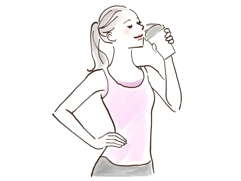 女の人が飲んでる絵