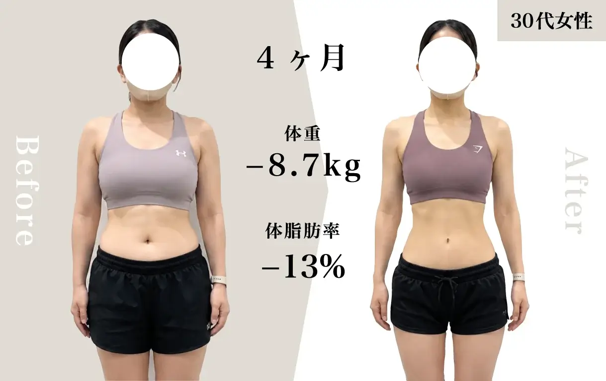 Kirei早稲田店でダイエットに成功した女性会員様のビフォーアフター写真01