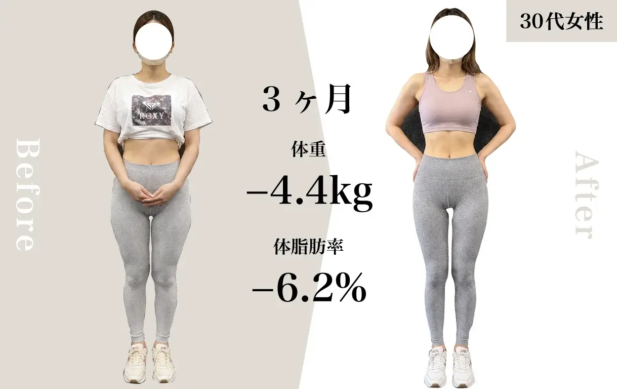 Kirei早稲田店でダイエットに成功した女性会員様のビフォーアフター写真02